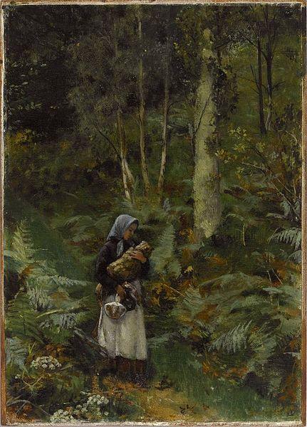 Laura Theresa Alma-Tadema With a Babe in the Woods